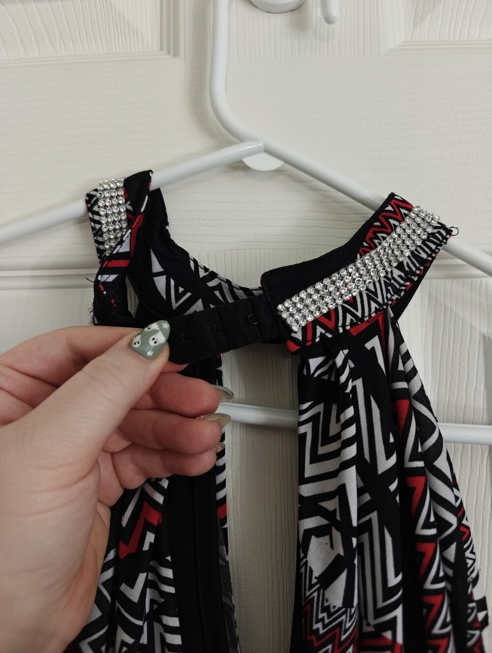 SEDUCTION Abstract Rhinestone Halter Top Read Description - Picture 5 of 11